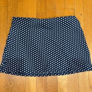 Zara Navy Blue and White Patterned Mini Skirt